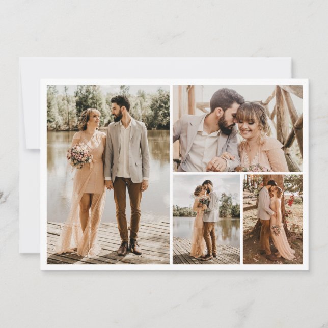 Tarjeta Pequeña Crear su propio Collage de fotos de 4 (Anverso)