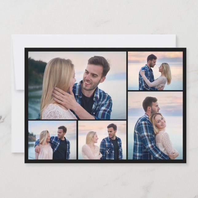 Tarjeta Pequeña Crear su propio Collage de fotos de 5 (Anverso)