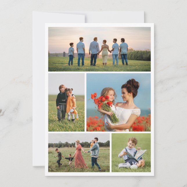 Tarjeta Pequeña Crear su propio Collage de fotos de 5 (Anverso)