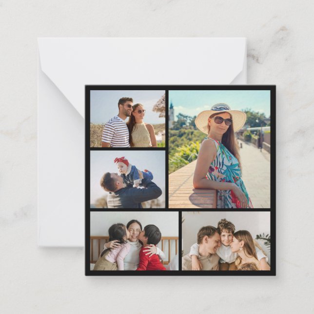 Tarjeta Pequeña Crear su propio Collage de fotos de 5 (Anverso)