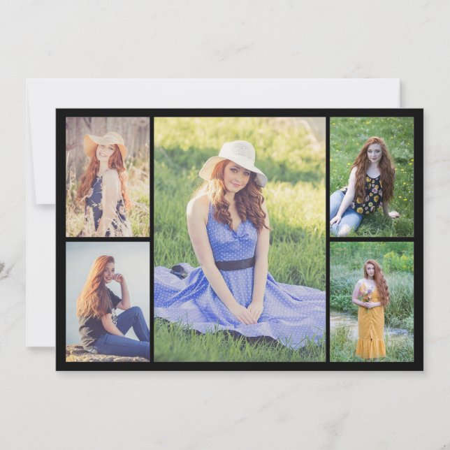 Tarjeta Pequeña Crear su propio Collage de fotos de 5 (Anverso)