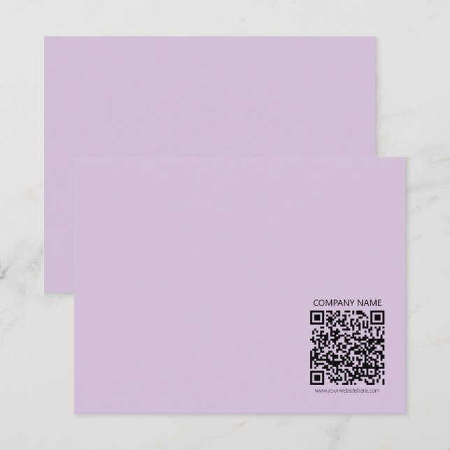 Tarjeta Pequeña Create a QR Code | Pale Lavender Violet (Anverso / Reverso)