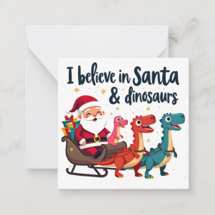 Tarjeta Pequeña cree en Santa y los dinosaurios (Santa Elena