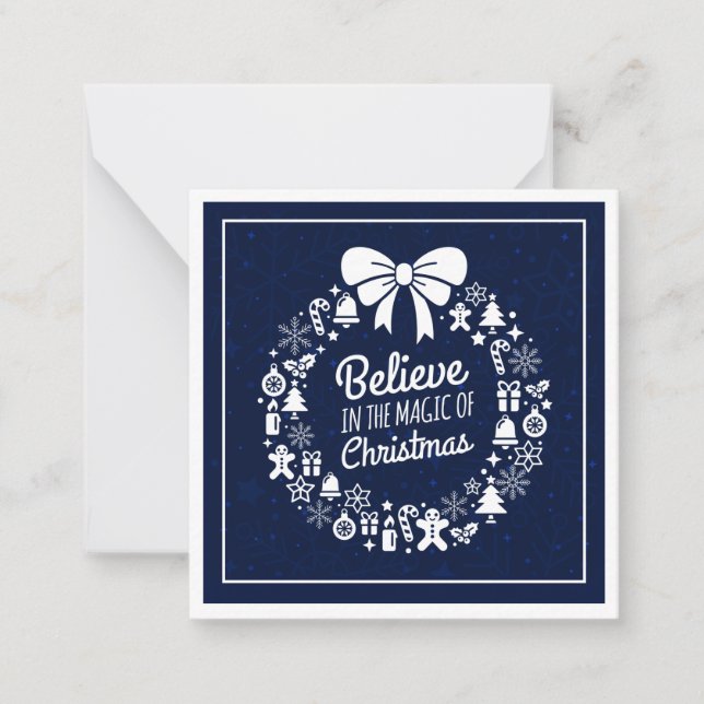 Tarjeta Pequeña Creer En La Magia De Los Navidades Personalizados (Anverso)