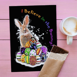 Tarjeta Pequeña ¡Creo en el conejo! Huevos del conejo de Pascua