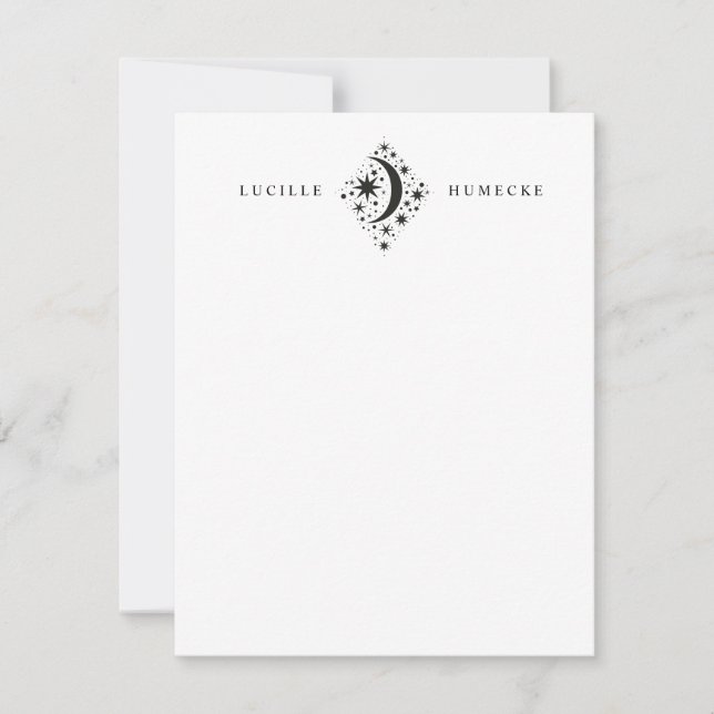Tarjeta Pequeña Crescent Moon and Stars (Anverso)