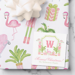 Tarjeta Pequeña Cresta de Monograma de Cascanueces de Palm Beach R
