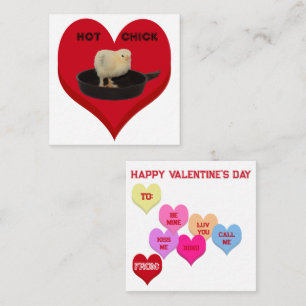 Tarjeta Pequeña Criaturas del Día de San Valentín HOT CHICK Corazo