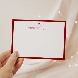 Tarjeta Pequeña Crimson Red Moderno Stationery Classic