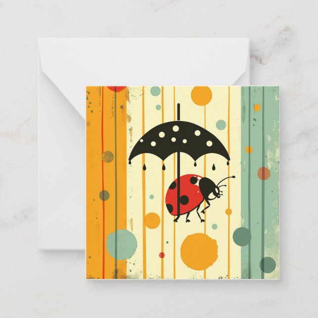 Tarjeta Pequeña Críticos caprichosos y batas de lluvia: Ladybug (Anverso)