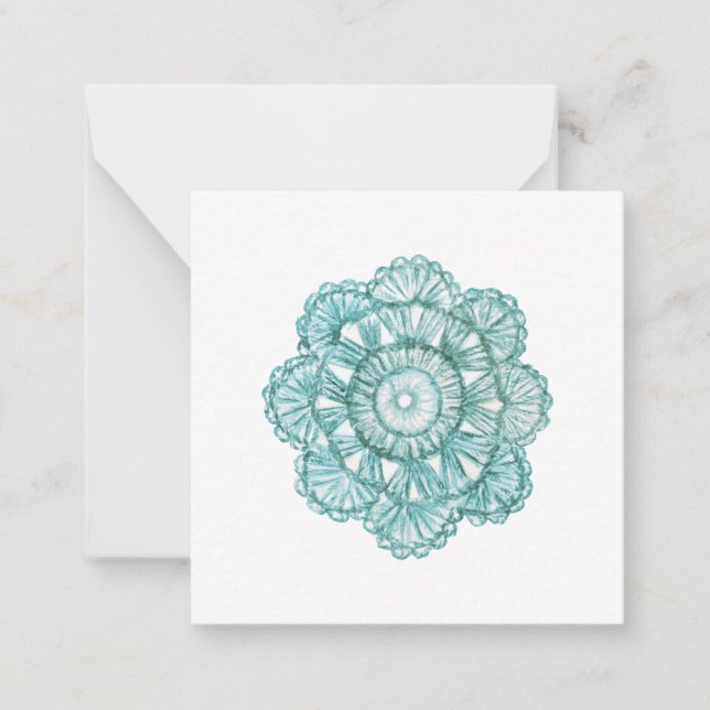 Tarjeta Pequeña Crochet Doily Notecards (Anverso)