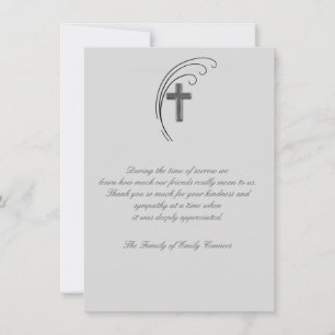 Tarjeta Pequeña Cross y Fern - Bereavement Gracias Notecard