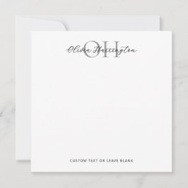 Tarjeta Pequeña Cuadrado clásico de guiones modernos en blanco y n