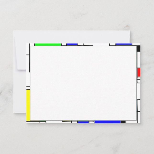Tarjeta Pequeña Cuadrados Aleatorios Homenaje a Mondrian (Anverso)