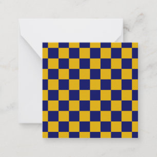 Tarjeta Pequeña Cuadro oscuro de navy y amarillo mostaza