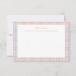 Tarjeta Pequeña Cuadros de arcoíris pastel personalizados para niñ