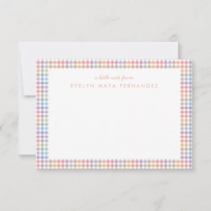 Tarjeta Pequeña Cuadros de arcoíris pastel personalizados para niñ