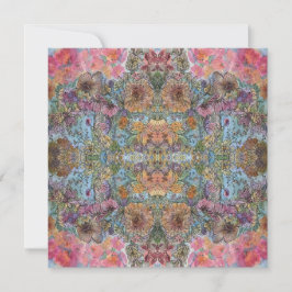 Tarjeta Pequeña Cuadros de color de agua de los jardines de flores