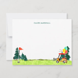 Tarjeta Pequeña Cuadros Watercolor Golf Deportes Golf Little Pro