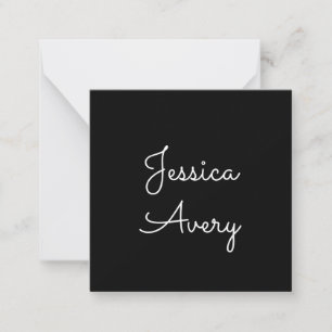 Tarjeta Pequeña Cualquier nombre   Guay Editable White Script on B