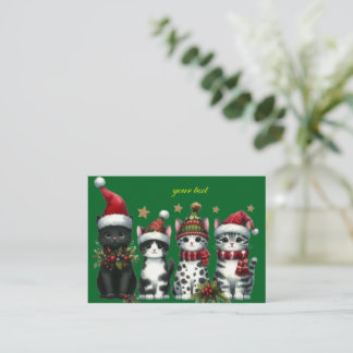 Tarjeta Pequeña Cuatro gatos adorables