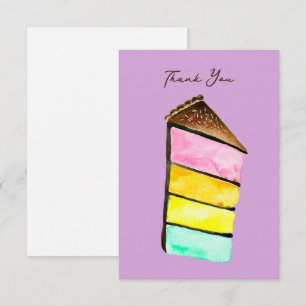 Tarjeta Pequeña Cubierta de pastel de arcoiris linda
