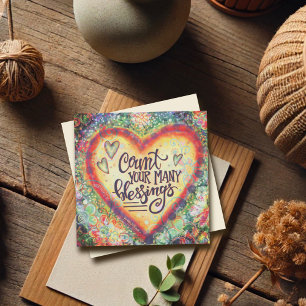 Tarjeta Pequeña "Cuenta tus muchas bendiciones" Inespiritualidad