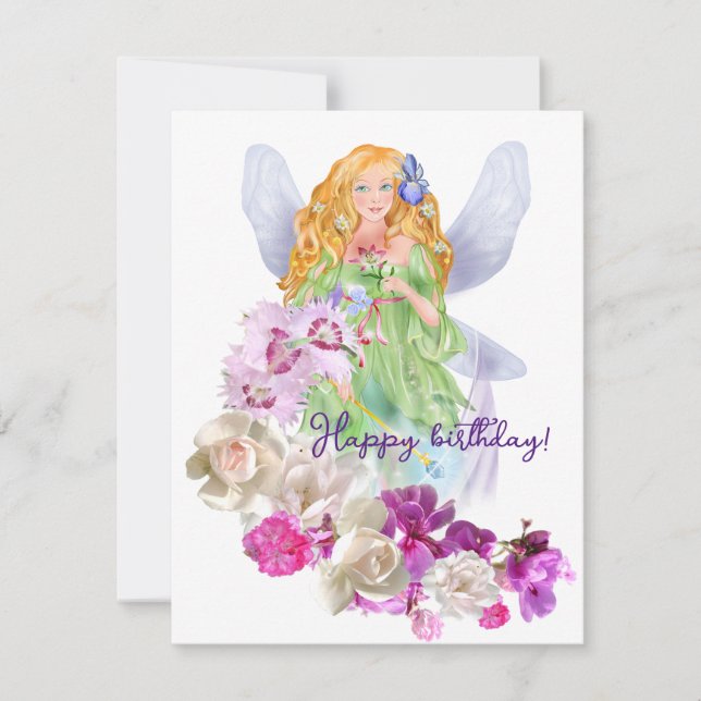 Tarjeta Pequeña Cuento de hadas, ¡Feliz cumpleaños! (Anverso)