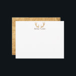 Tarjeta Pequeña Cuerno de Ciervo Rústico Caza Cazador Nombre Perso<br><div class="desc">Este diseño presenta cuernos de ciervo de madera con espacio para un nombre/texto debajo. Haga clic en el botón personalizar si desea ajustar los elementos del diseño y/o modificar aún más el texto. Variaciones de este diseño, colores adicionales, así como productos coordinados están disponibles en nuestra tienda, zazzle.com/store/doodlelulu. Contáctenos si...</div>