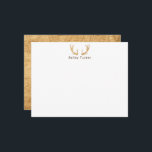 Tarjeta Pequeña Cuerno de Ciervo Rústico Caza Cazador Nombre Perso<br><div class="desc">Este diseño presenta cuernos de ciervo de madera con espacio para un nombre/texto debajo. Haga clic en el botón personalizar si desea ajustar los elementos del diseño y/o modificar aún más el texto. Variaciones de este diseño, colores adicionales, así como productos coordinados están disponibles en nuestra tienda, zazzle.com/store/doodlelulu. Contáctenos si...</div>