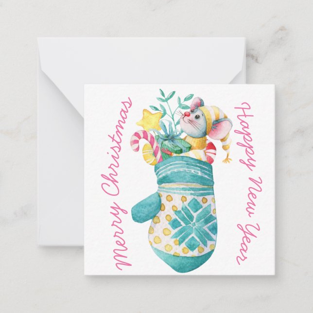 Tarjeta Pequeña Cuesta Feliz Navidad (Anverso)