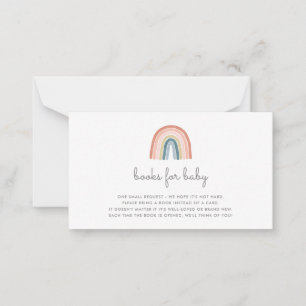 Tarjeta Pequeña Cuestos libros arcoiris de Boho para Baby Shower C
