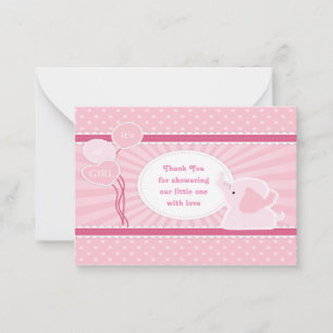 Tarjeta Pequeña Cuidada Bebé Chica Ducha Gracias Cartas