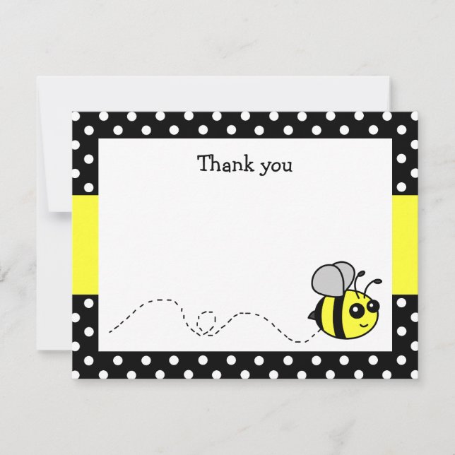 Tarjeta Pequeña Cuidada burbuja de abeja llanura amarilla gracias  (Anverso)