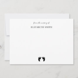 Tarjeta Pequeña Cuidada ducha de bebé pies de bebé simple nombre p