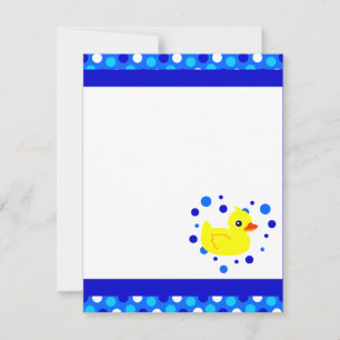 Tarjeta Pequeña Cuidada Llanta Azul Ducky Amarillo Gracias Cartas 
