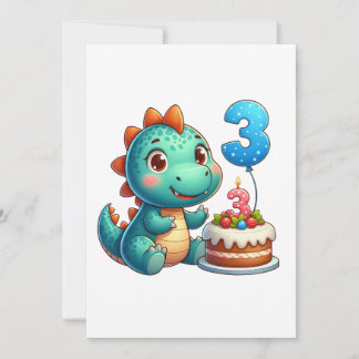 Tarjeta Pequeña Cumpleaños 3 de Dino