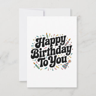 Tarjeta Pequeña Cumpleaños Confeti Retro