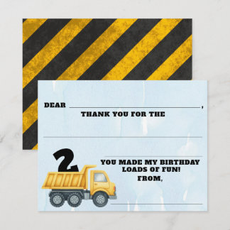 Tarjeta Pequeña Cumpleaños de Construcción Rellenar los Espacios e