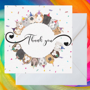 Tarjeta Pequeña Cumpleaños de Cuy Editable Agradecimiento