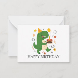 Tarjeta Pequeña Cumpleaños de Dino
