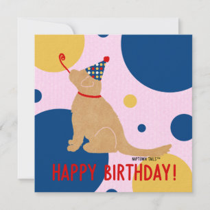 Tarjeta Pequeña Cumpleaños de Golden Retriever