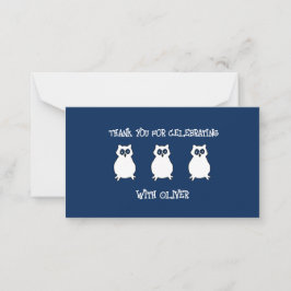 Tarjeta Pequeña Cumpleaños de la Lechuza Azul de la Marina