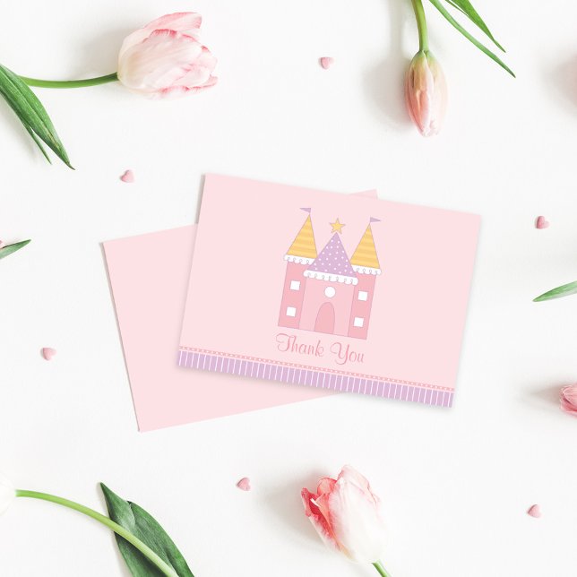 Tarjeta Pequeña Cumpleaños de niñas Castillo Princesa Rosa (Subido por el creador)