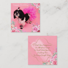 Tarjeta Pequeña Cumpleaños de Shih Tzu