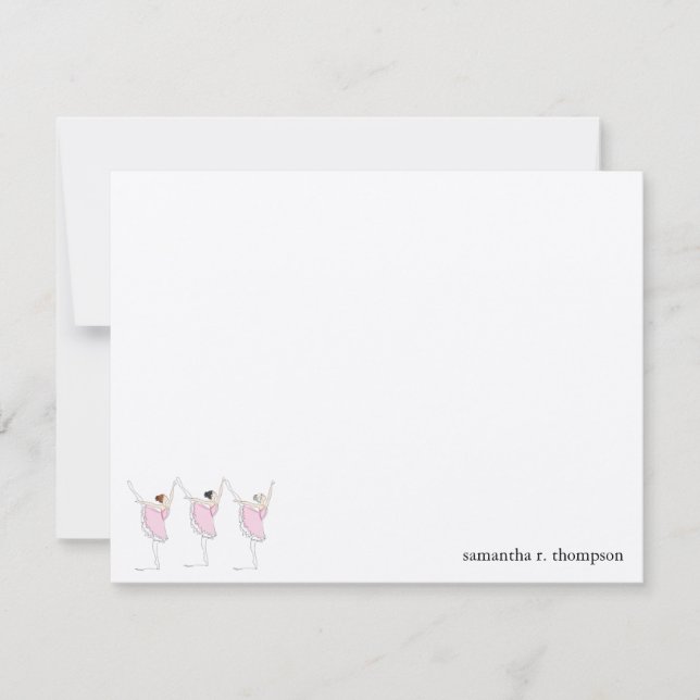Tarjeta Pequeña Cumpleaños del Bailarín de Ballet Gracias (Anverso)