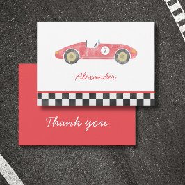 Tarjeta Pequeña Cumpleaños del coche de raza roja