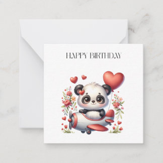 Tarjeta Pequeña Cumpleaños del piloto panda