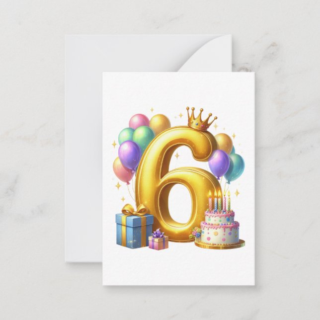 Tarjeta Pequeña Cumpleaños dorado 6 (Anverso)