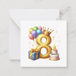 Tarjeta Pequeña Cumpleaños dorado 8